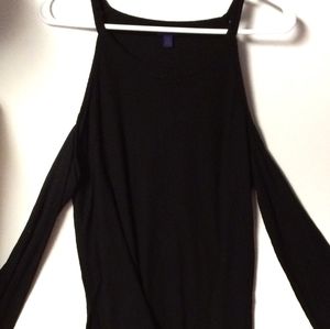 Black Open Shoulder Shirt